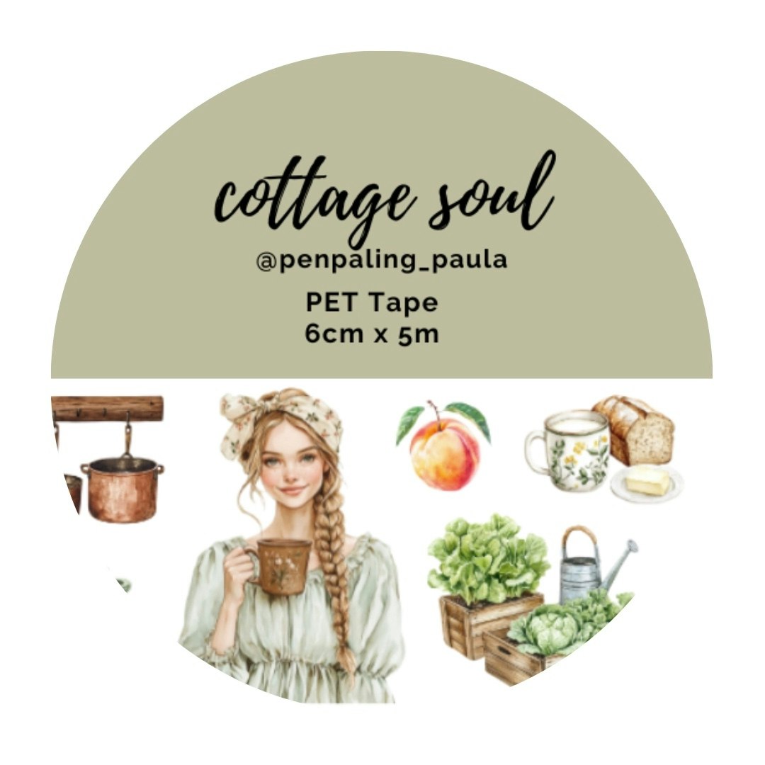 Penpaling Paula PET Tape (Pre-Cut) - Cottage Soul 60 mm