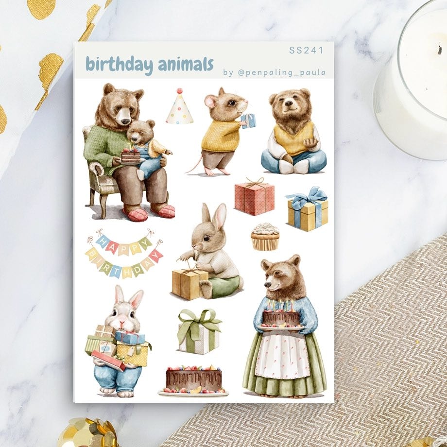 Stickers Penpaling Paula - Birthday Animals