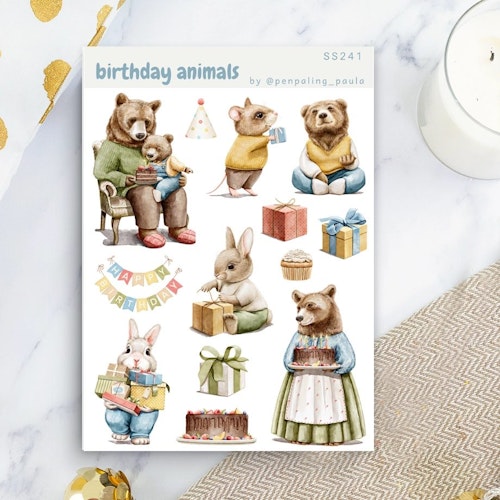 Stickers Penpaling Paula - Birthday Animals