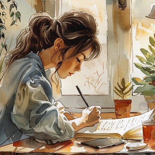 Postcard Penpaling Paula - Home Office