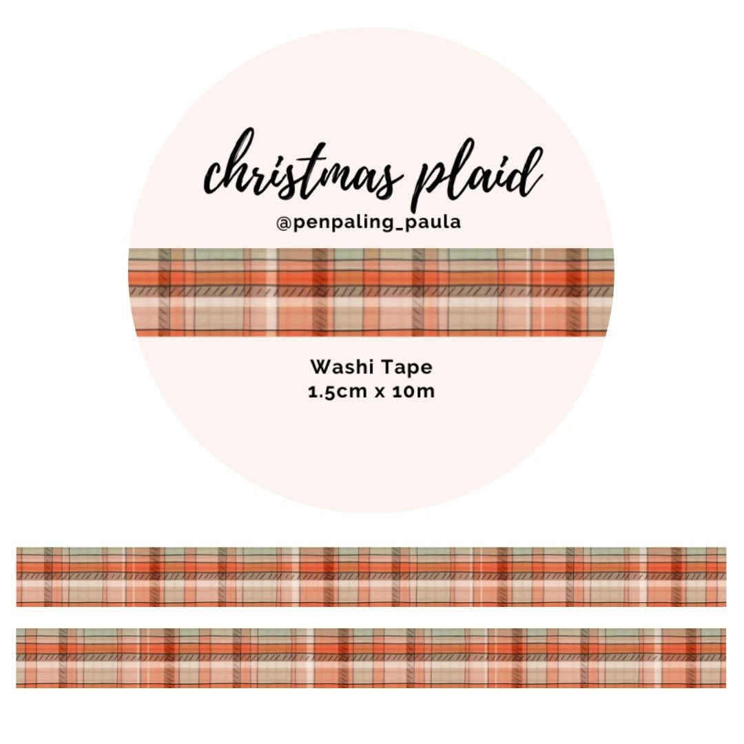 Washi Tape Penpaling Paula - Christmas Plaid 15 mm