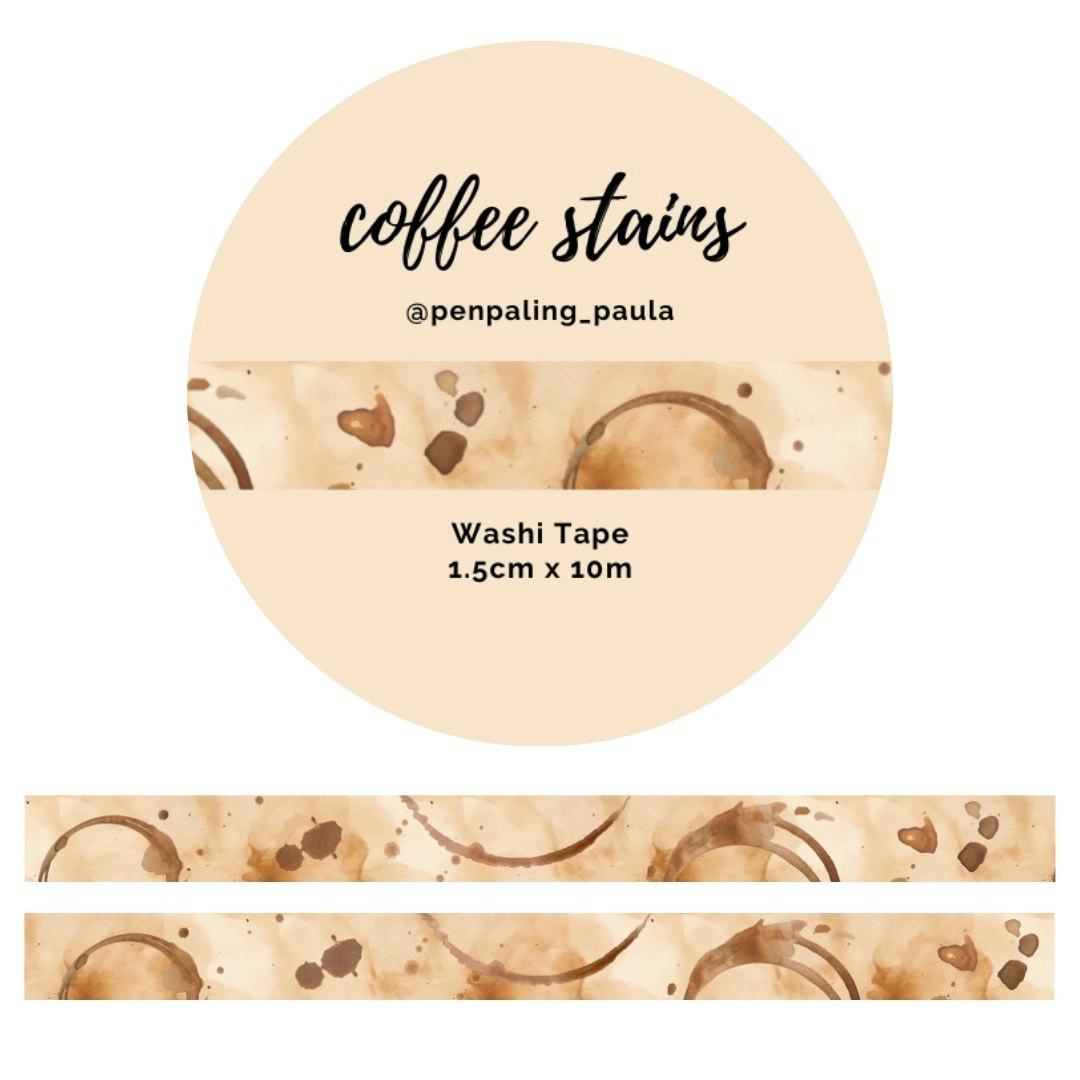 Washi Tape Penpaling Paula - Coffee Stains 15 mm