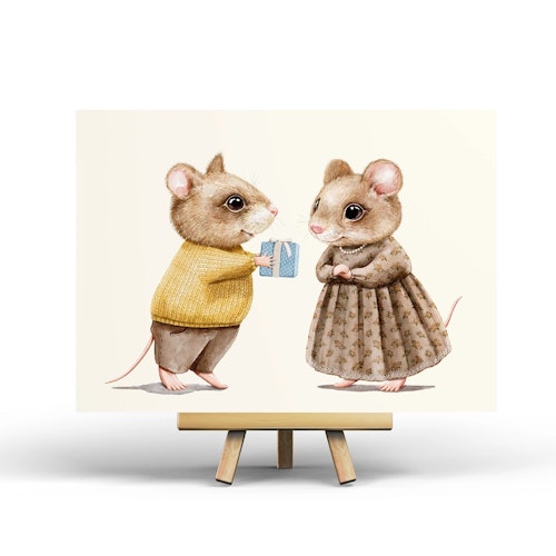 Vykort Penpaling Paula - Mouse Gift
