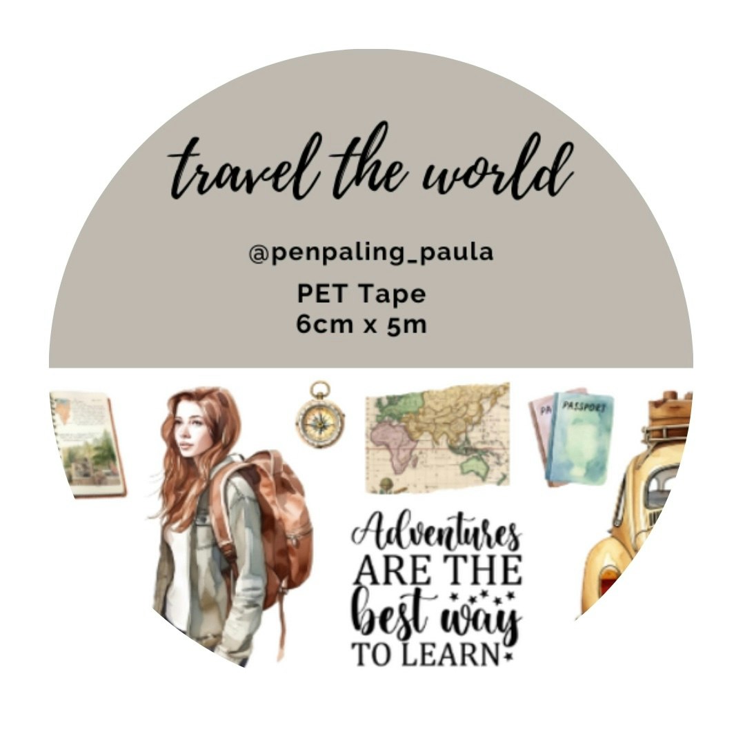 Penpaling Paula PET Tape (Pre-Cut) - Travel the World 60 mm