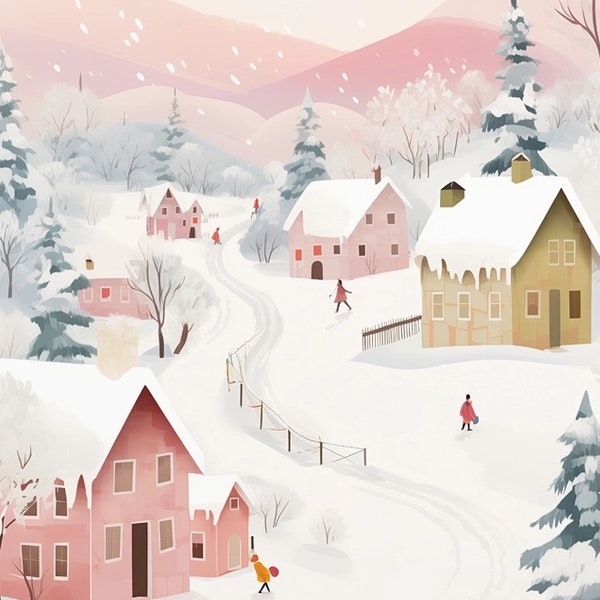 Postcard Penpaling Paula - Pink Winter