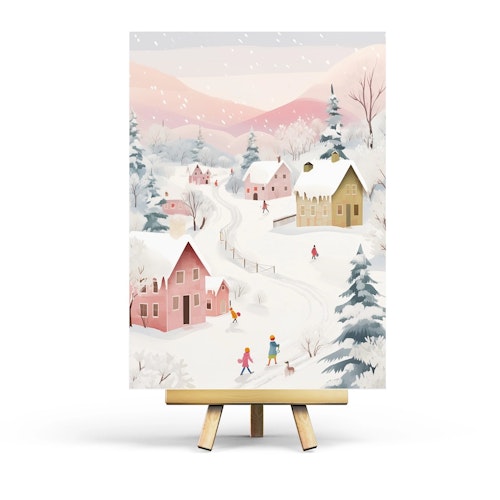 Postcard Penpaling Paula - Pink Winter