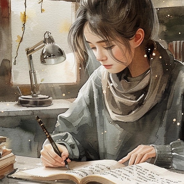 Postcard Penpaling Paula - Writing Girl