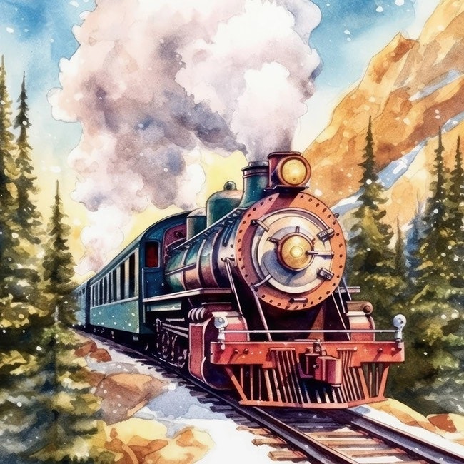 Postcard Penpaling Paula - Train