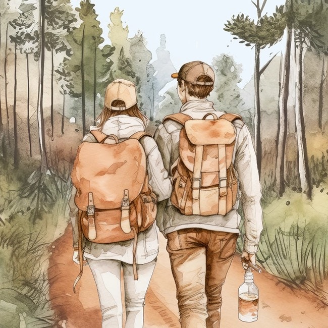 Card Penpaling Paula - Hiking Together