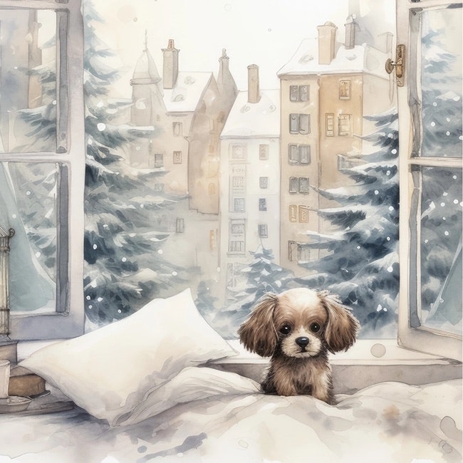 Card Penpaling Paula - Winter Puppy
