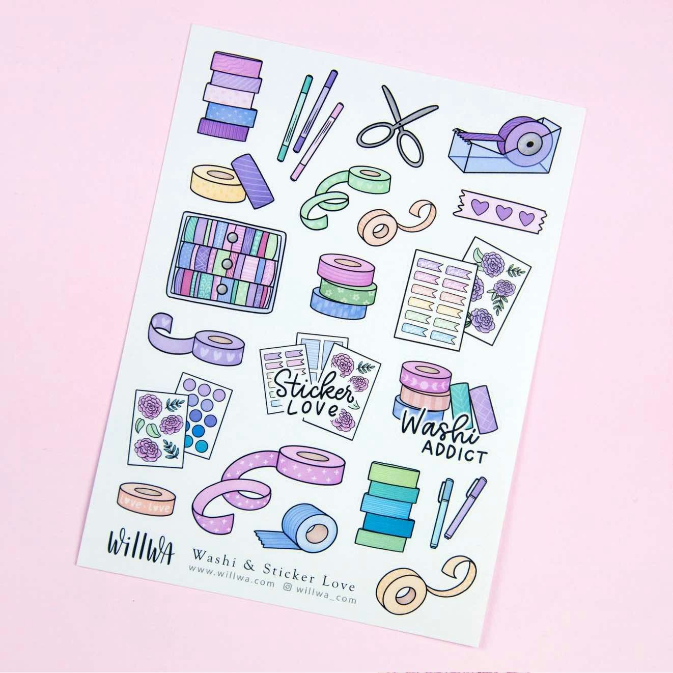 Stickers Willwa - Washi & Sticker Love