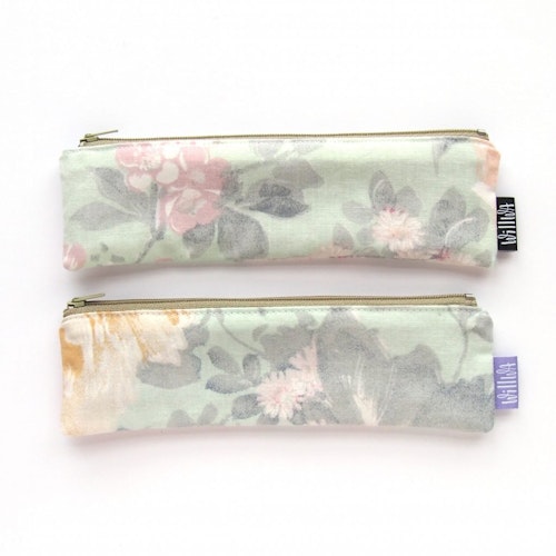 Willwa Pencil Case Mini - Mint Green Flowers