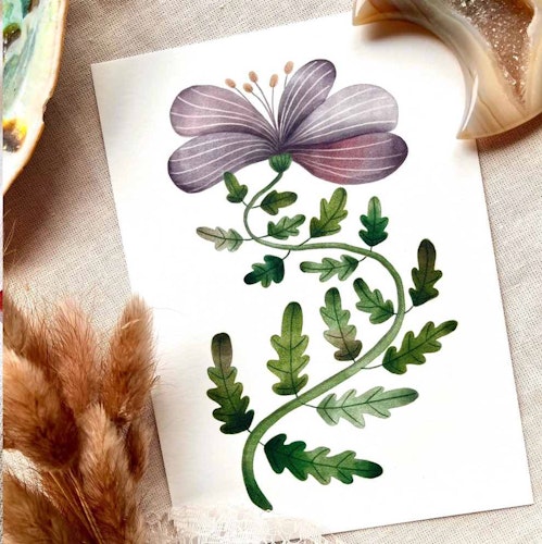 Vykort Nikki Dotti - Purple Flower