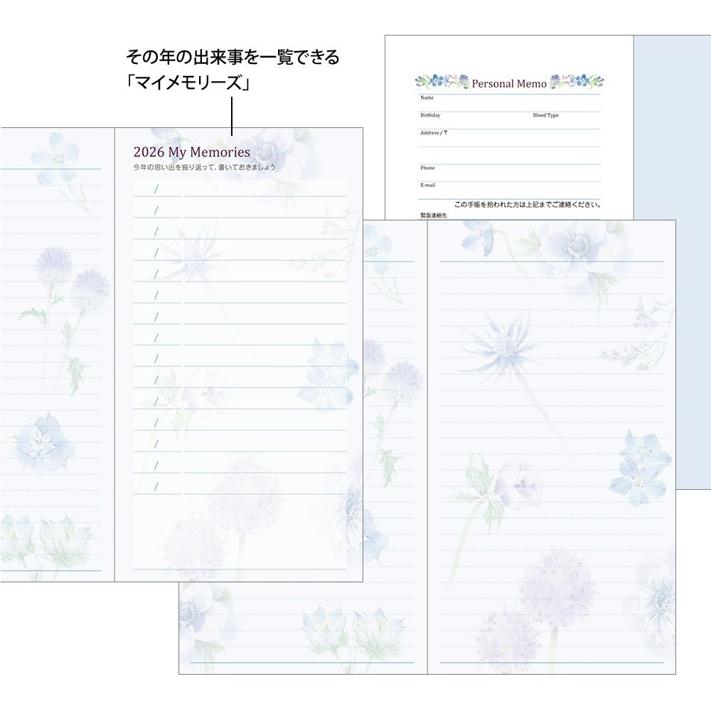 Midori 2026 Pocket Diary Slim Country Time Flower