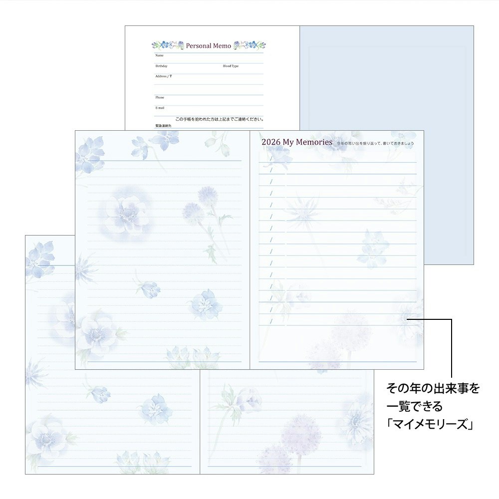 Midori 2026 Pocket Diary A6 Country Time Flower