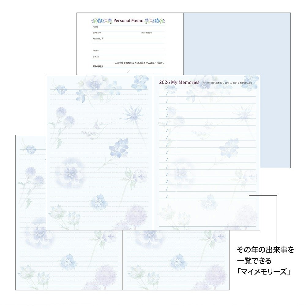 Midori 2026 Pocket Diary B6 Country Time Flower
