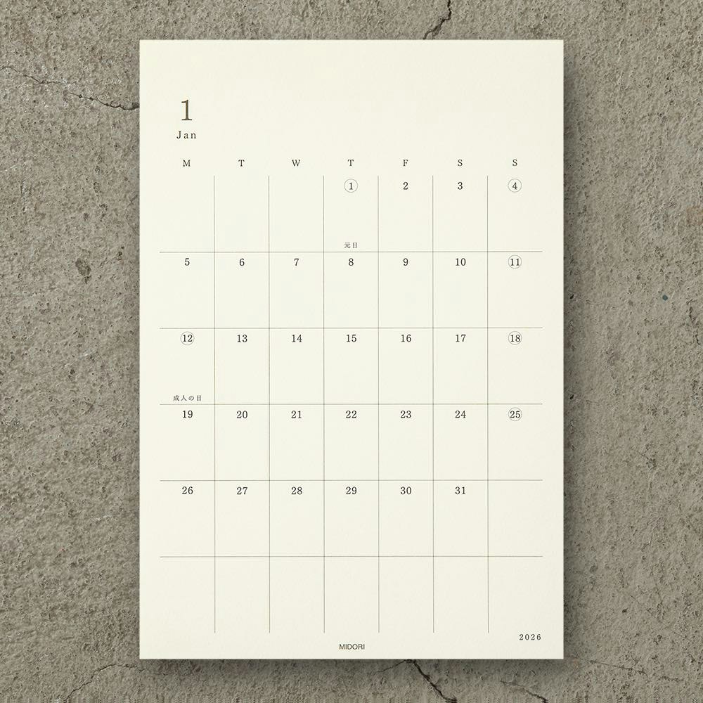 Midori 2026 MD Diary Sticker L