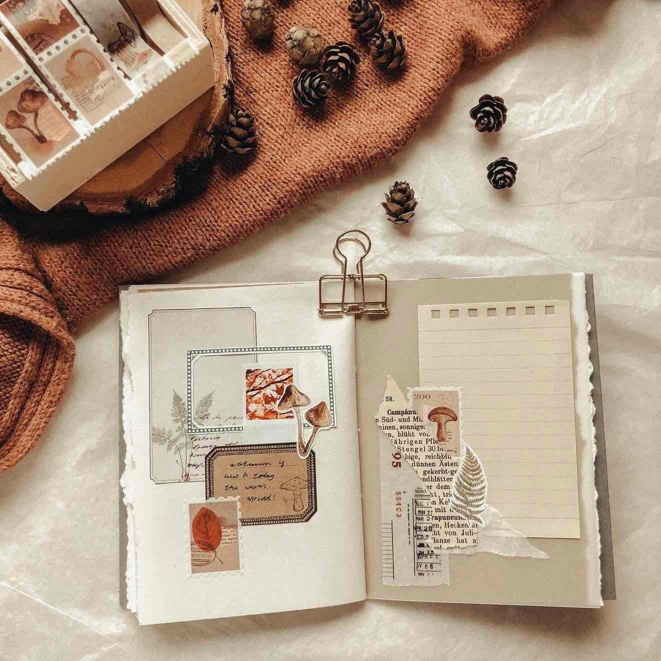 Washitejp Sames Journal - Birds Autumn Stamp 25 mm