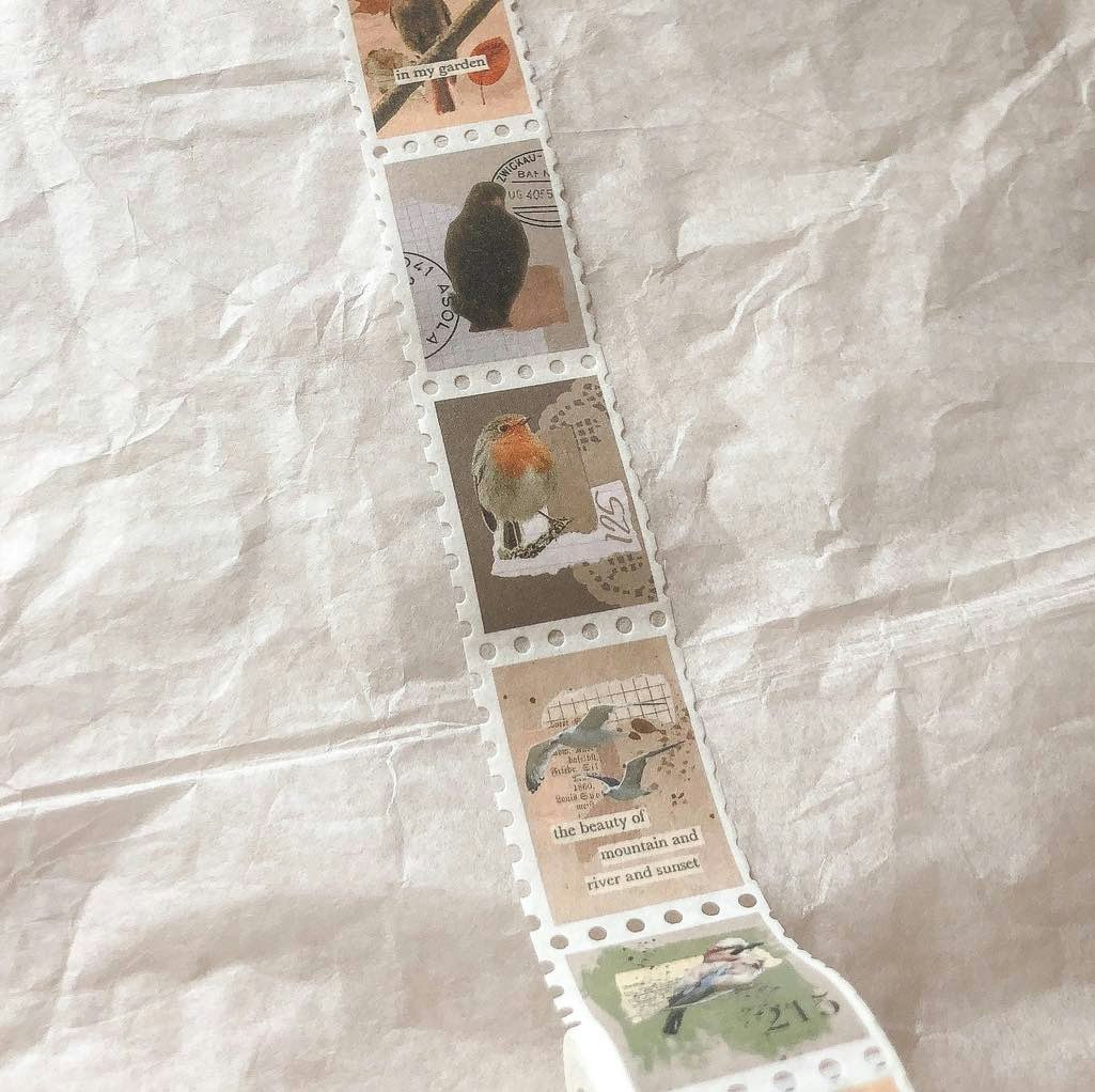 Washitejp Sames Journal - Birds Autumn Stamp 25 mm