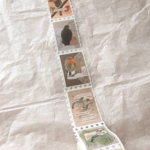 Washitejp Sames Journal - Birds Autumn Stamp 25 mm