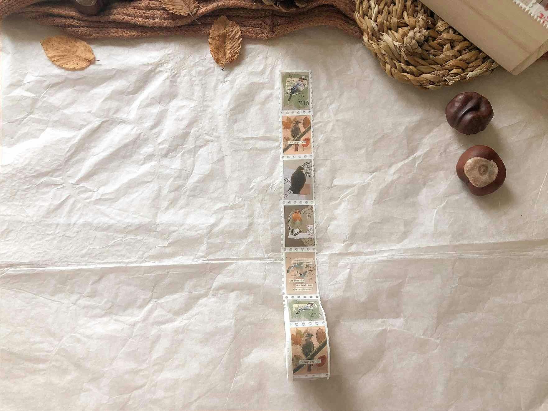 Washitejp Sames Journal - Birds Autumn Stamp 25 mm