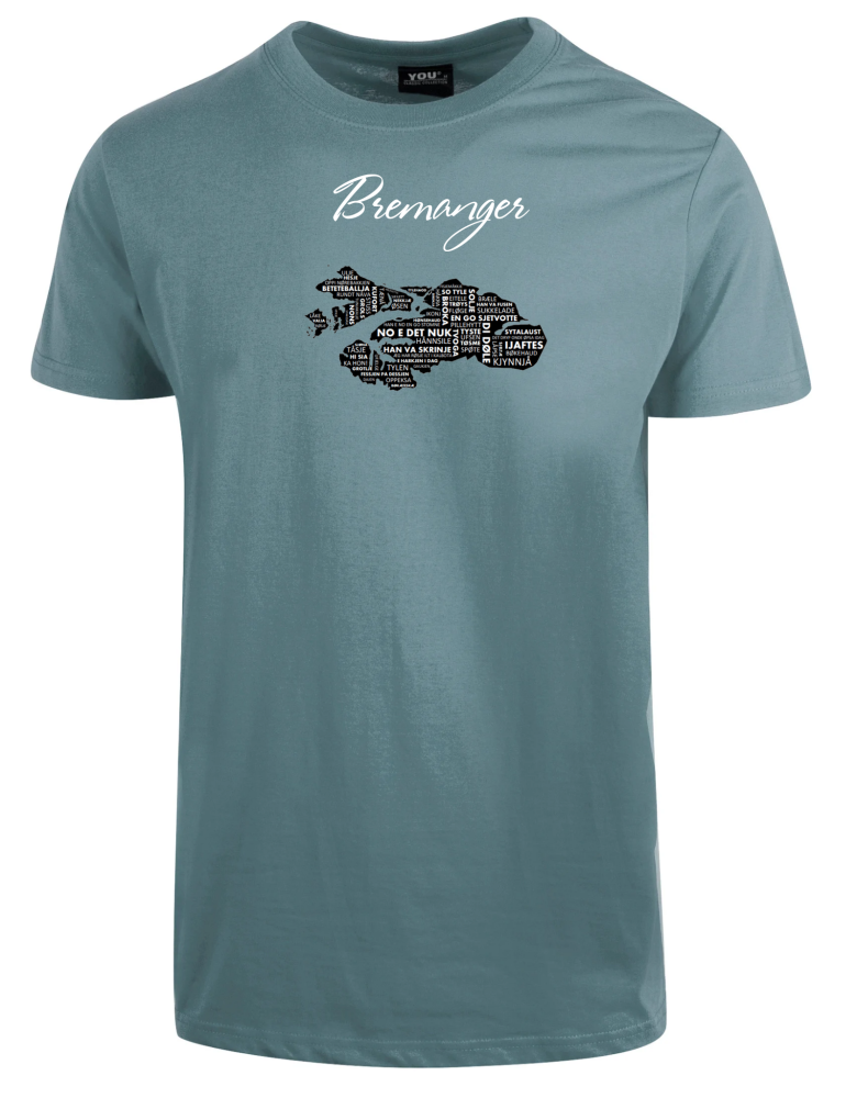 T-skjorte med Bremanger dialektkart