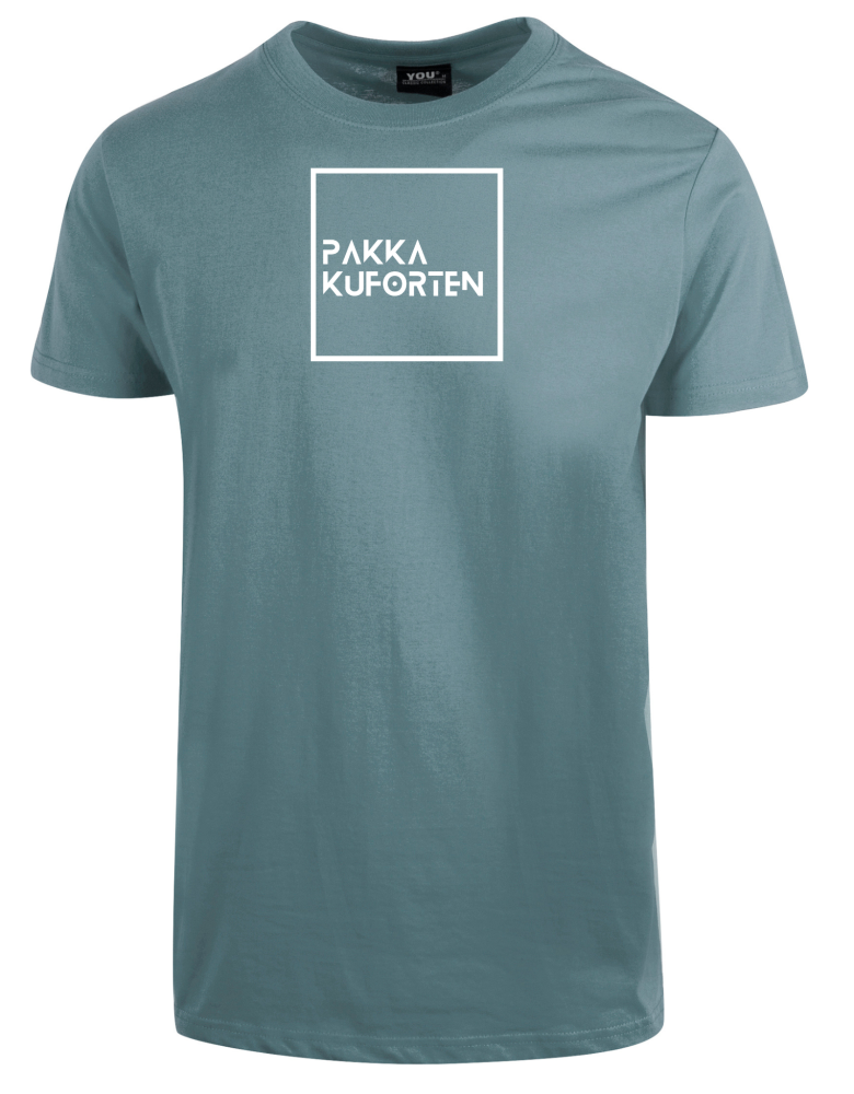 T-skjorte med teksten "Pakka kuforten"