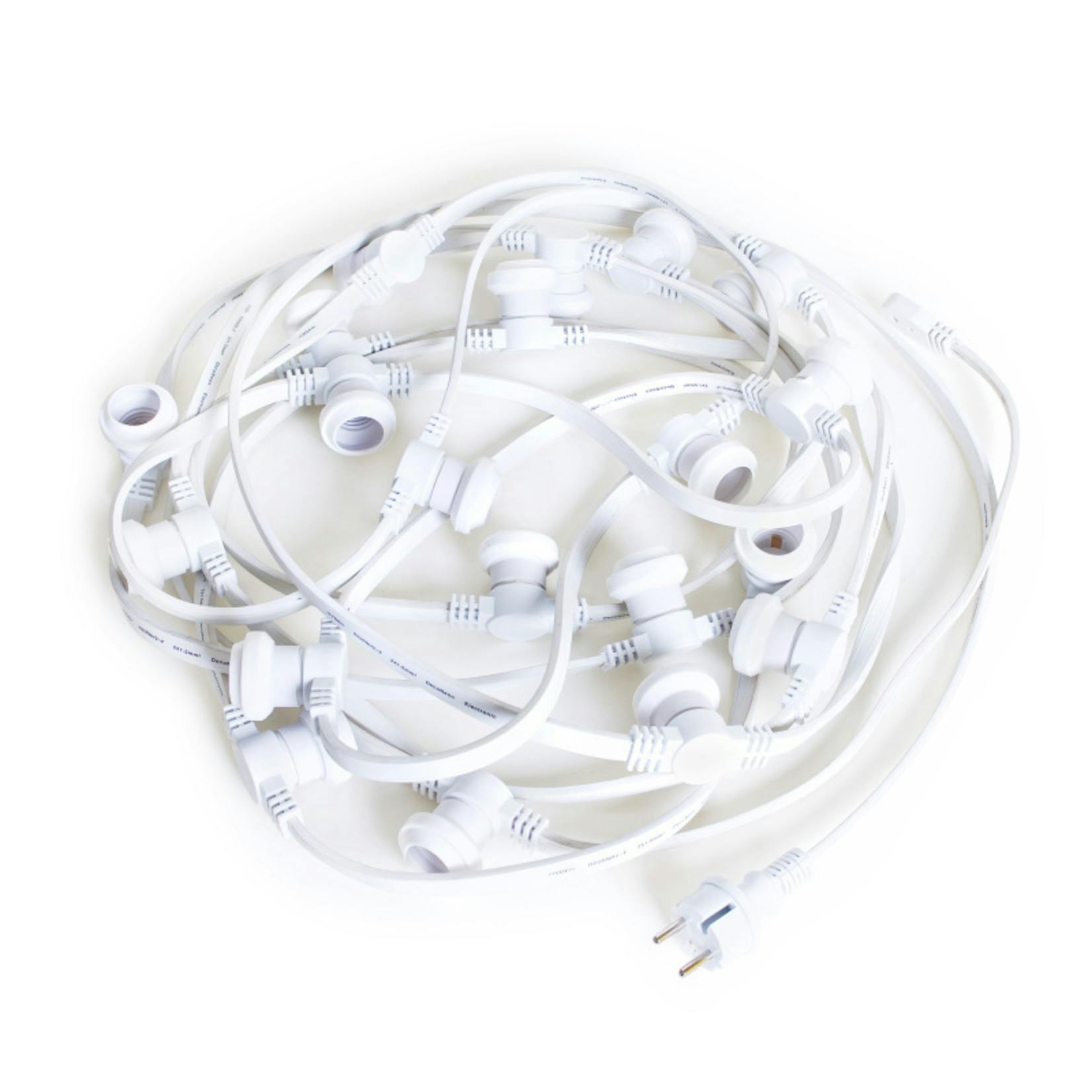 Guirlande lumineuse blanche d'extérieur de 10 à 50 mètres en set complet avec ampoules LED interchangeables