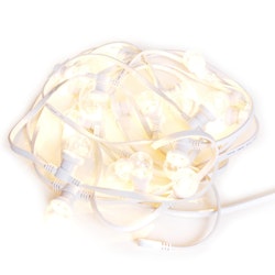 Biała Girlanda świetlna na zewnątrz - kompletny zestaw z wymiennymi żarówkami LED - 10-50 metrów
