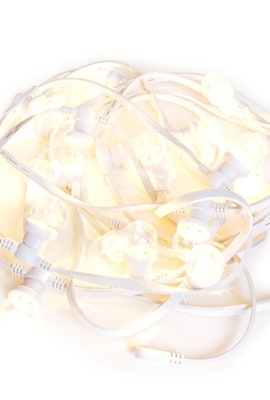 Biała Girlanda świetlna na zewnątrz - kompletny zestaw z wymiennymi żarówkami LED - 10-50 metrów