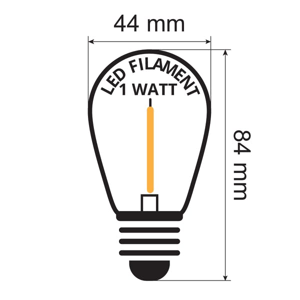 Guirnalda luminosa para exteriores conjunto completo con bombillas LED reemplazables - de 10 a 100 metros