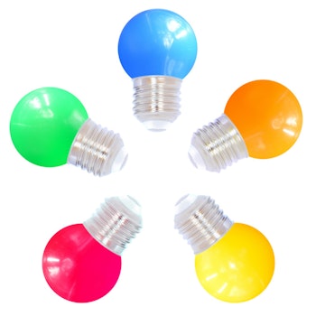 Partylys 5 stk forskjellige farger blandet lamper - 5-pakke