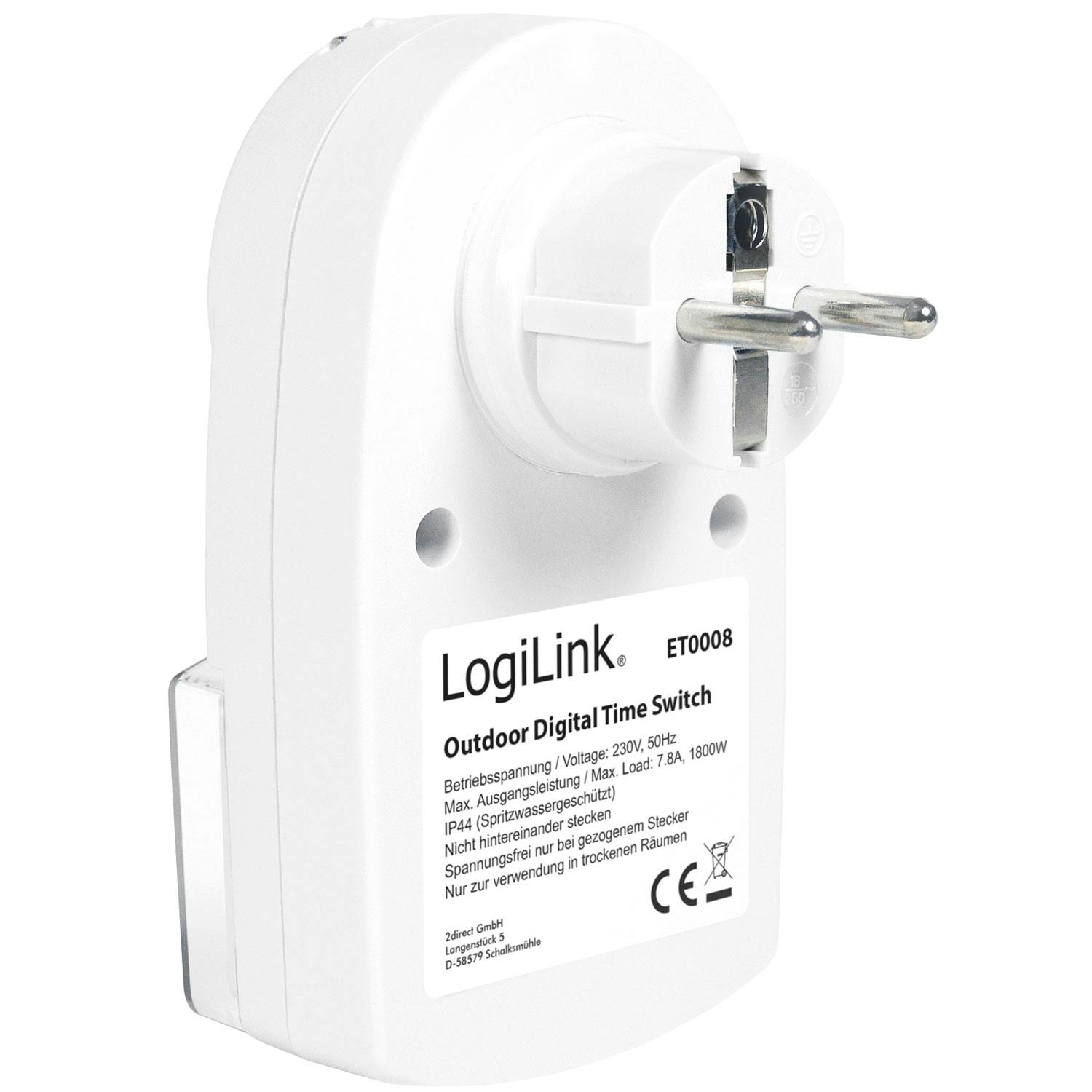 Digitale Zeitschaltuhr für den Außenbereich Logilink 1800W IP44