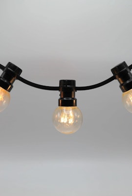 Lyskæde udendørs med faste lamper 10m eller 25m - udbyggbare