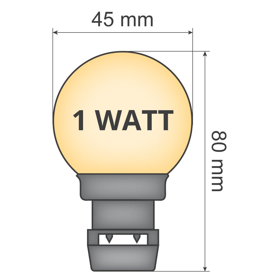 Lyslenke utendørs med faste lamper - Melkehvit - 10m eller 25m - utbyggbare