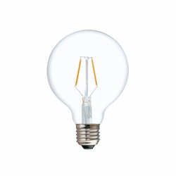 Lampadina LED G80 dimmerabile chiara 2W 2200K E27