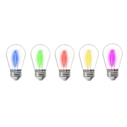 Guirlande lumineuse de fête pour extérieur, câble rond de 35 à 100 m avec ampoules LED remplaçables en 5 couleurs différentes