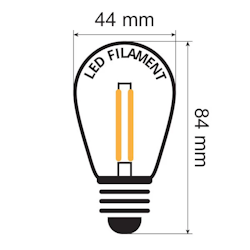 E27 2W Lampadina LED Luce Calda a Doppio Filamento, Dimmerabile - 2000K