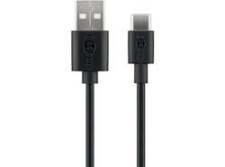 Goobay USB 2.0 - USB Type-C kabel 1m Sort til Solcellebelysning