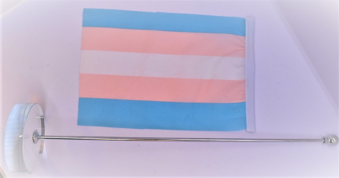 Bordsflagga glasfot TRANS