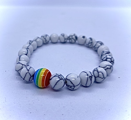 Armband PRIDE marmorerade stenpärlor
