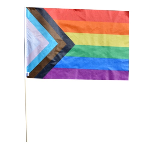 Flagga på pinne 40 x 60 cm PROGRESSIVE PRIDE