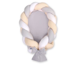 Babynest Vit-Grå-Beige