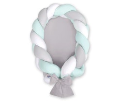 Babynest Vit-Grå-Mint