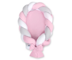 Babynest Vit-Grå-Rosa
