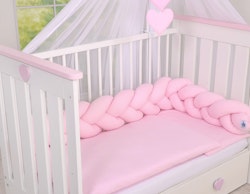 Spjälsängsskydd flätad Rosa