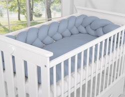 Spjälsängsskydd flätad Pastel Blå