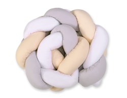 Spjälsängsskydd flätad Vit-Grå-Beige