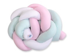 Spjälsängsskydd flätad Vit-Rosa-Mint