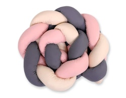 Spjälsängsskydd flätad Beige-Pastel Rosa-Antracit